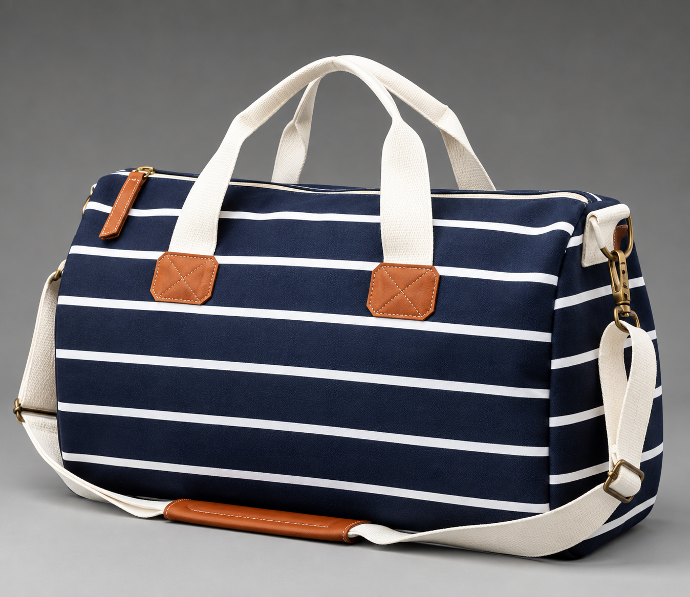 Striped Travel Duffle Bag