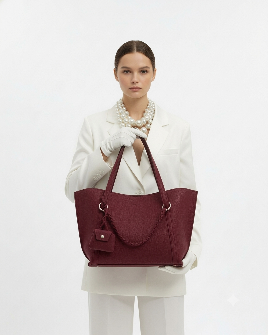 Luxe Burgundy Tote Bag